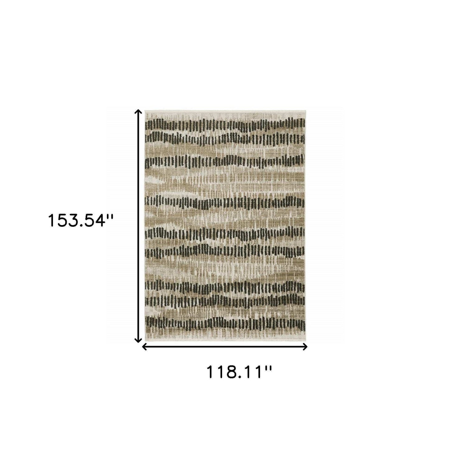 10' X 13' Beige Ivory Charcoal Brown Tan And Grey Abstract Power Loom Stain Resistant Area Rug With Fringe - Homeroots - Flyclothing LLC