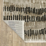 10' X 13' Beige Ivory Charcoal Brown Tan And Grey Abstract Power Loom Stain Resistant Area Rug With Fringe - Homeroots - Flyclothing LLC