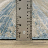 10' X 13' Ivory Beige Grey Blue And Tan Abstract Power Loom Stain Resistant Area Rug With Fringe - Homeroots - Flyclothing LLC