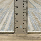 4' X 6' Blue Dark Blue Teal Grey Ivory Beige And Tan Geometric Power Loom Stain Resistant Area Rug With Fringe - Homeroots - Flyclothing LLC