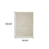 8' X 11' Beige and Ivory Geometric Power Loom Area Rug - Homeroots - Flyclothing LLC