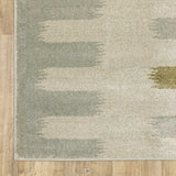 2' X 8' Beige Grey Gold And Green Geometric Power Loom Stain Resistant Runner Rug - Homeroots - Flyclothing LLC