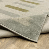 2' X 8' Beige Grey Gold And Green Geometric Power Loom Stain Resistant Runner Rug - Homeroots - Flyclothing LLC