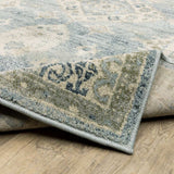 2' X 8' Blue Grey Beige And Teal Oriental Power Loom Stain Resistant Runner Rug - Homeroots - Flyclothing LLC
