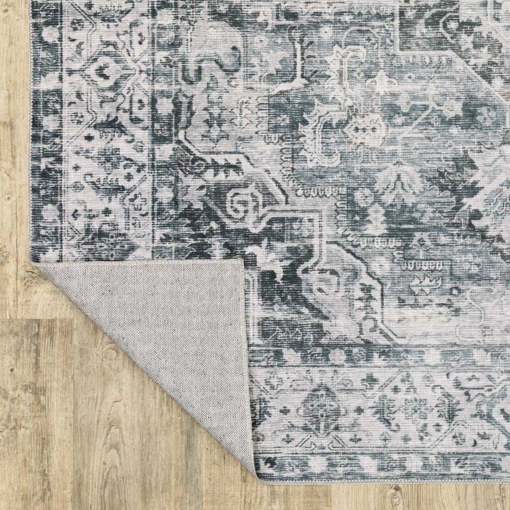 2' X 3' Gray And Ivory Oriental Printed Non Skid Area Rug - Homeroots - Flyclothing LLC