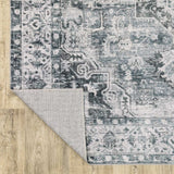 8' Gray And Ivory Oriental Printed Non Skid Runner Rug - Homeroots - Flyclothing LLC
