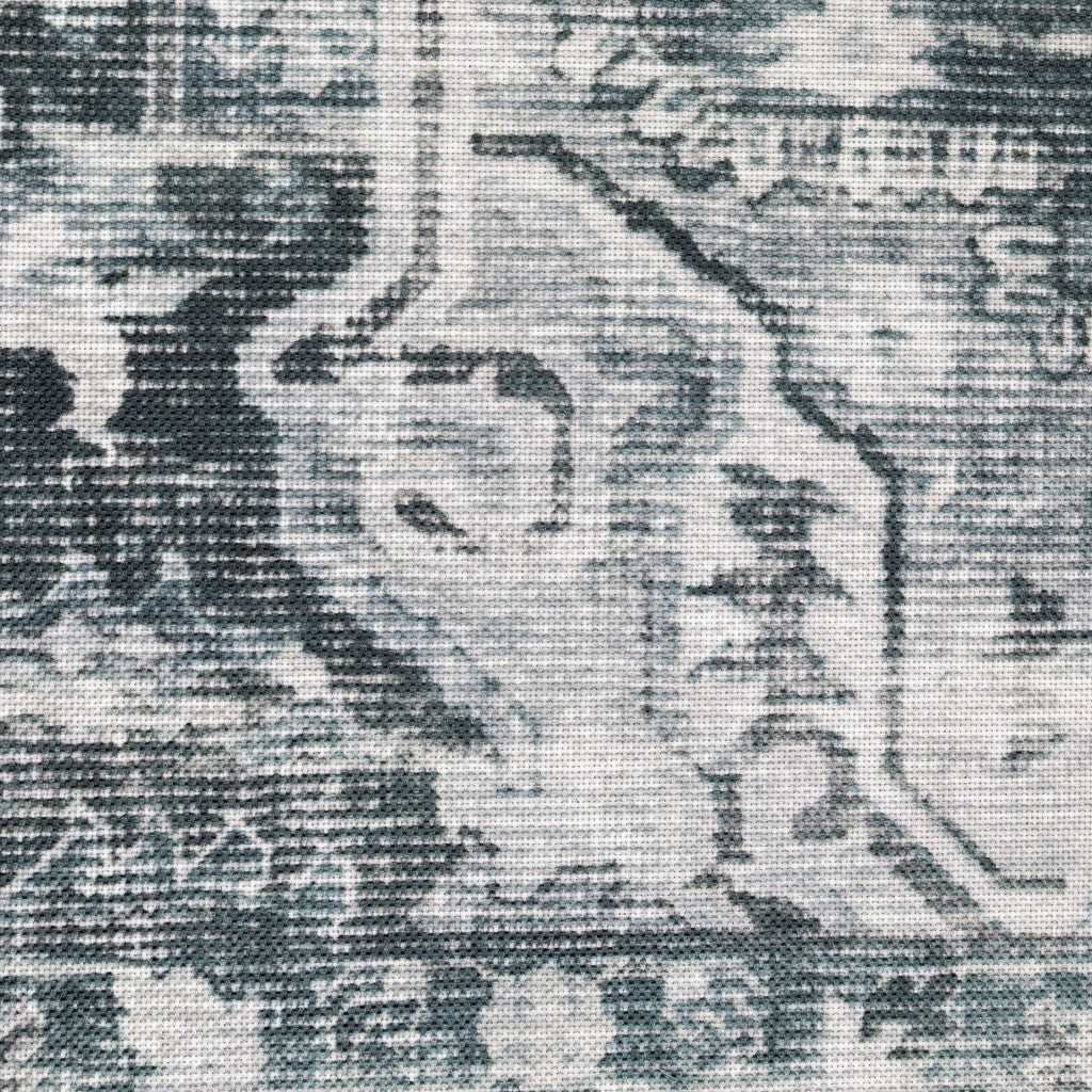 8' Gray And Ivory Oriental Printed Non Skid Runner Rug - Homeroots - Flyclothing LLC