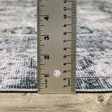 8' Gray And Ivory Oriental Printed Non Skid Runner Rug - Homeroots - Flyclothing LLC