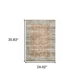 2' X 3' Rust Blue Ivory And Gold Oriental Printed Stain Resistant Non Skid Area Rug - Homeroots - Flyclothing LLC