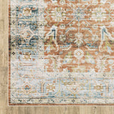 4' X 6' Rust Blue Ivory And Gold Oriental Printed Stain Resistant Non Skid Area Rug - Homeroots - Flyclothing LLC