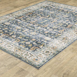 2' X 3' Blue Gold Rust Ivory And Olive Oriental Printed Stain Resistant Non Skid Area Rug - Homeroots - Flyclothing LLC