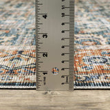 2' X 3' Blue Rust Gold And Olive Oriental Printed Stain Resistant Non Skid Area Rug - Homeroots - Flyclothing LLC
