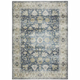 2' X 3' Blue And Ivory Oriental Printed Non Skid Area Rug - Homeroots - Flyclothing LLC