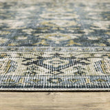 8' Blue And Ivory Oriental Printed Non Skid Runner Rug - Homeroots - Flyclothing LLC