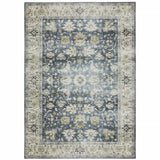 4' X 6' Blue Gold Green And Ivory Oriental Printed Stain Resistant Non Skid Area Rug - Homeroots - Flyclothing LLC