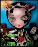 Black Market Art Company Cow Girl Print