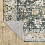 2' X 3' Grey Charcoal Gold Brown Ivory Pale Sage And Light Blue Oriental Printed Stain Resistant Non Skid Area Rug - Homeroots - Flyclothing LLC