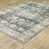 8' Charcoal Oriental Printed Non Skid Runner Rug - Homeroots - Flyclothing LLC