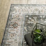 8' Charcoal Oriental Printed Non Skid Runner Rug - Homeroots - Flyclothing LLC