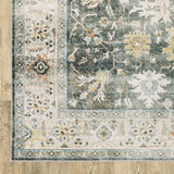 8' Charcoal Oriental Printed Non Skid Runner Rug - Homeroots - Flyclothing LLC