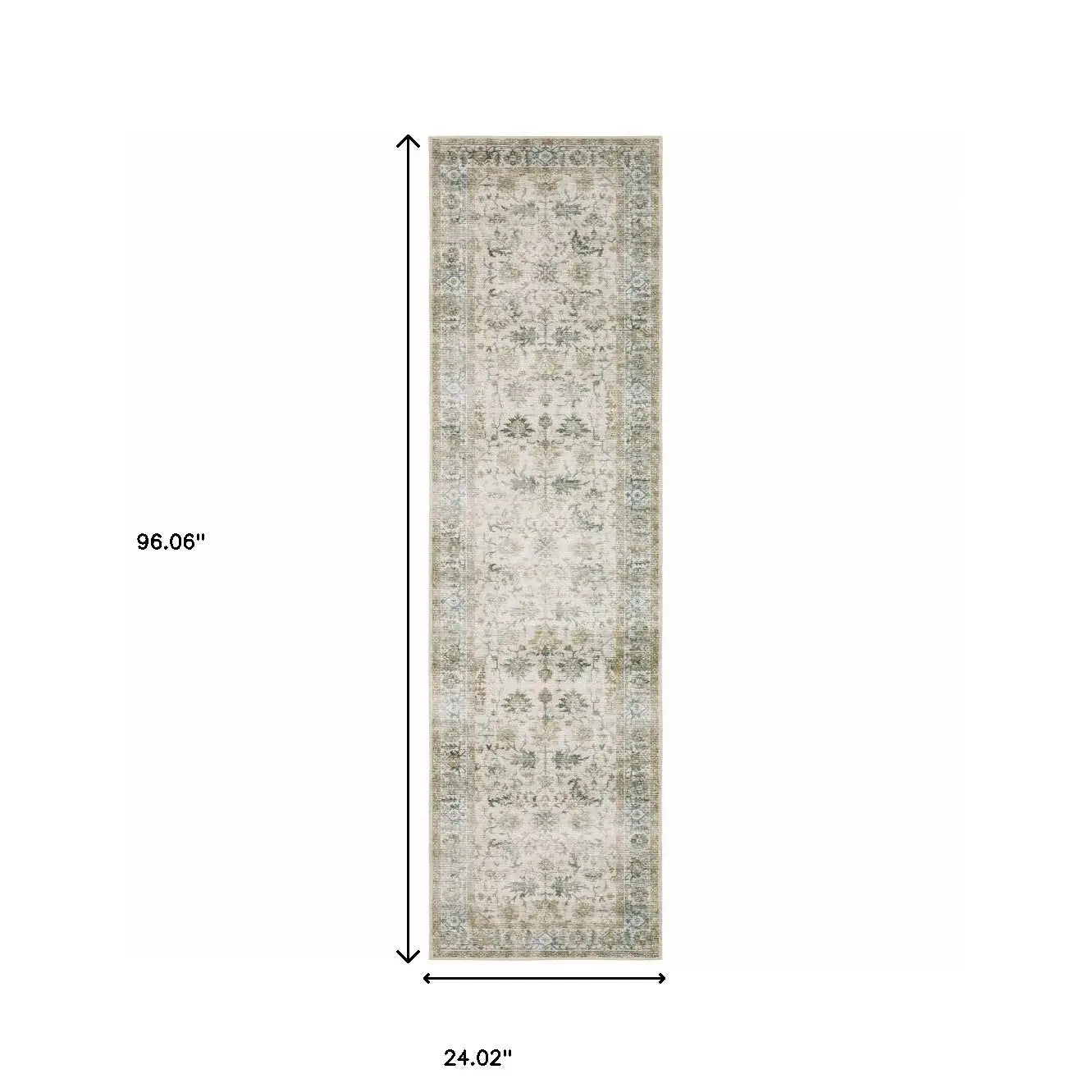 2' X 8' Grey Orange Blue Gold Green And Rust Oriental Printed Stain Resistant Non Skid Runner Rug - Homeroots - Flyclothing LLC