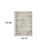 7' X 10' Ivory Oriental Printed Non Skid Area Rug - Homeroots - Flyclothing LLC