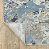 8' X 11' Grey Blue Ivory Navy Beige And Brown Abstract Power Loom Stain Resistant Area Rug - Homeroots - Flyclothing LLC