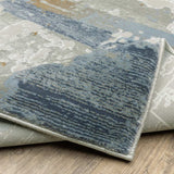 8' X 11' Grey Blue Navy Ivory And Brown Abstract Power Loom Stain Resistant Area Rug - Homeroots - Flyclothing LLC