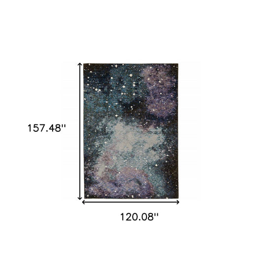 10' X 13' Purple and Ivory Abstract Power Loom Area Rug - Homeroots - Flyclothing LLC