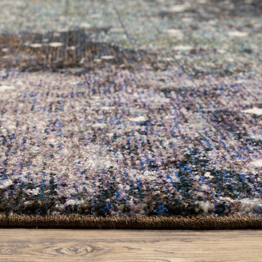10' X 13' Purple and Ivory Abstract Power Loom Area Rug - Homeroots - Flyclothing LLC