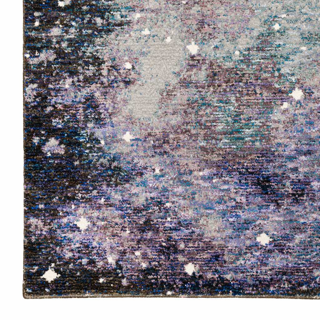 10' X 13' Purple and Ivory Abstract Power Loom Area Rug - Homeroots - Flyclothing LLC