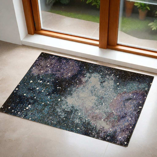 2' X 3' Purple and Ivory Abstract Power Loom Area Rug - Homeroots - Flyclothing LLC