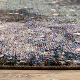 12' Runner Purple Teal and Brown Abstract Power Loom Runner Rug - Homeroots - Flyclothing LLC
