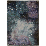 7' X 10' Purple and Ivory Abstract Power Loom Area Rug - Homeroots - Flyclothing LLC