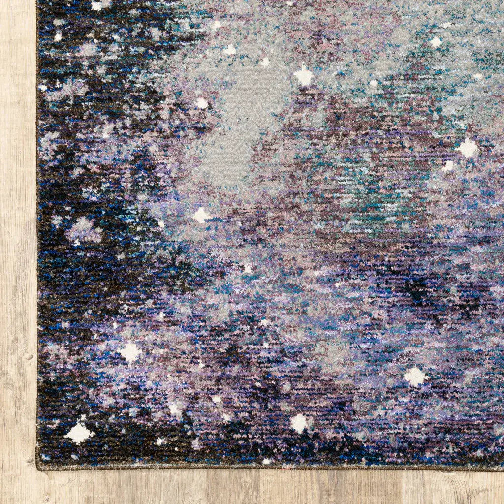 9' X 12' Purple and Ivory Abstract Power Loom Area Rug - Homeroots - Flyclothing LLC
