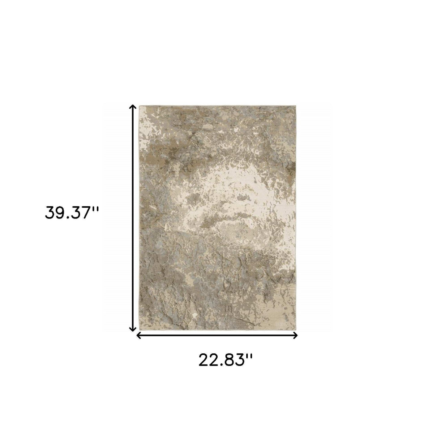 2' X 3' Gray and Ivory Abstract Power Loom Area Rug - Homeroots - Flyclothing LLC
