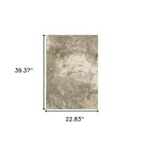 2' X 3' Gray and Ivory Abstract Power Loom Area Rug - Homeroots - Flyclothing LLC