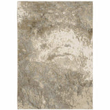 2' X 3' Gray and Ivory Abstract Power Loom Area Rug - Homeroots