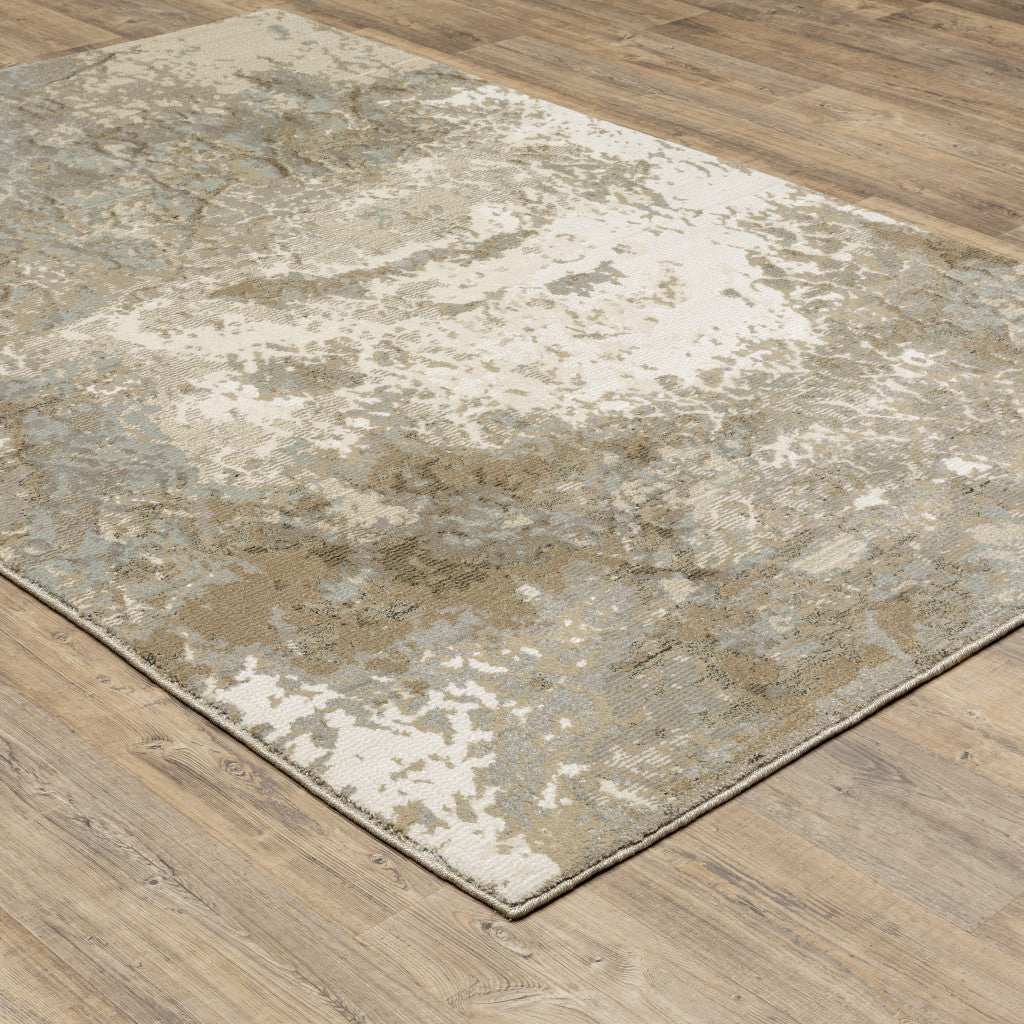 2' X 3' Gray and Ivory Abstract Power Loom Area Rug - Homeroots - Flyclothing LLC
