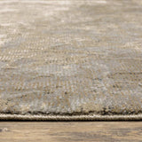 8' Runner Gray and Ivory Abstract Power Loom Runner Rug