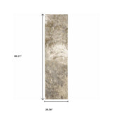 8' Runner Gray and Ivory Abstract Power Loom Runner Rug - Homeroots - Flyclothing LLC