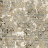 12' Runner Grey Beige and Ivory Abstract Power Loom Runner Rug - Homeroots - Flyclothing LLC
