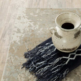 3' X 5' Gray and Ivory Abstract Power Loom Area Rug - Homeroots - Flyclothing LLC
