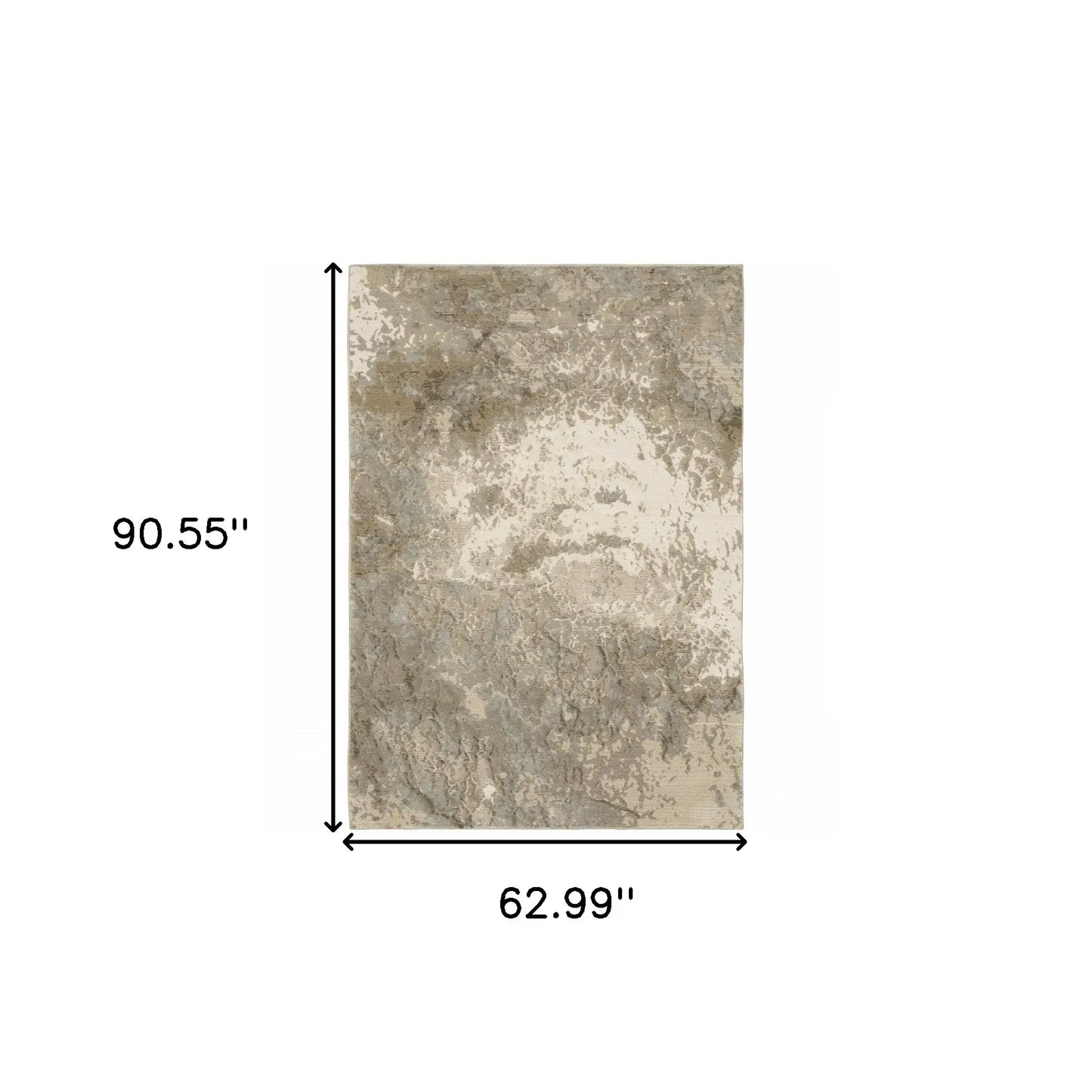 5' X 7' Gray and Ivory Abstract Power Loom Area Rug - Homeroots - Flyclothing LLC