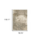 7' X 10' Gray and Ivory Abstract Power Loom Area Rug - Homeroots - Flyclothing LLC