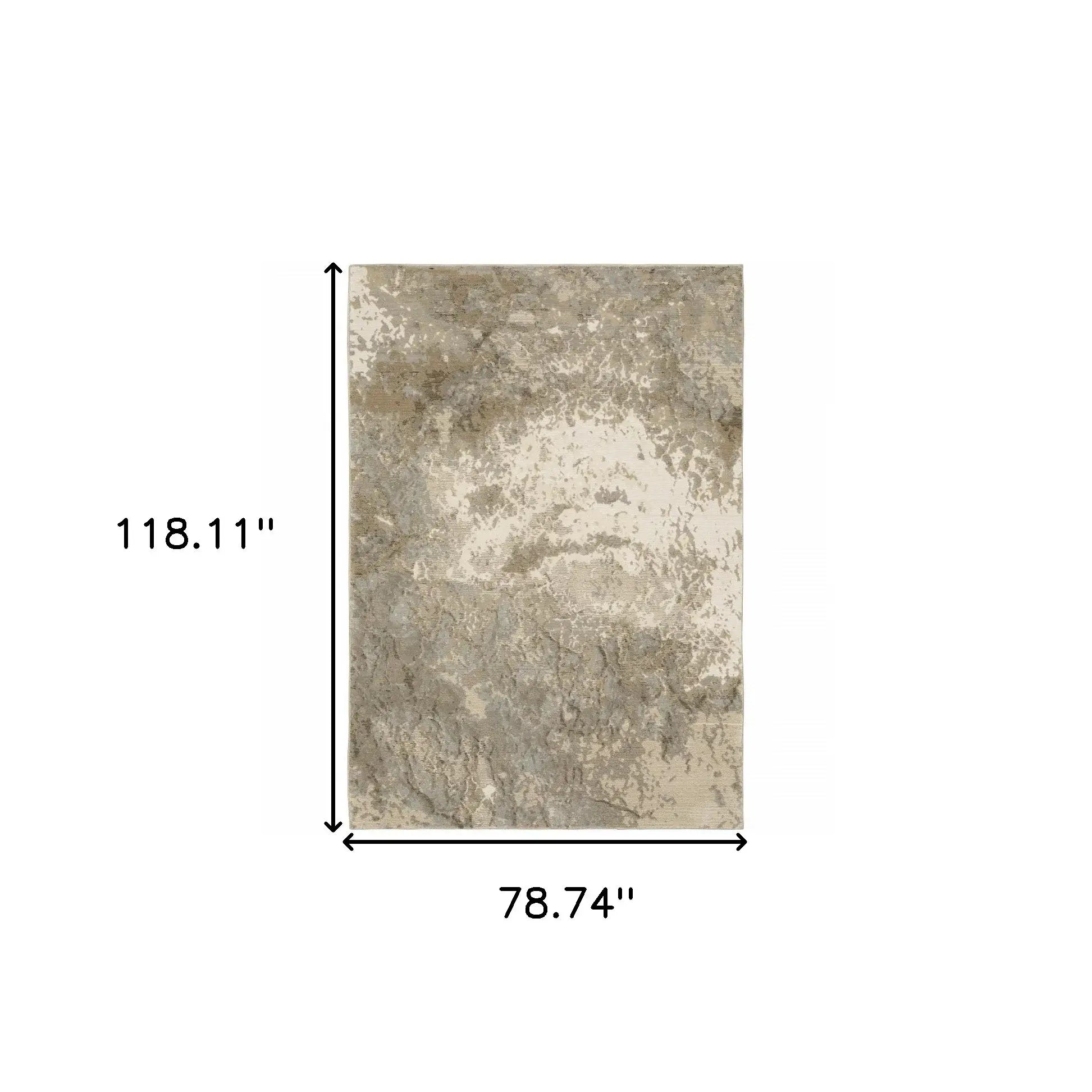 7' X 10' Gray and Ivory Abstract Power Loom Area Rug - Homeroots - Flyclothing LLC