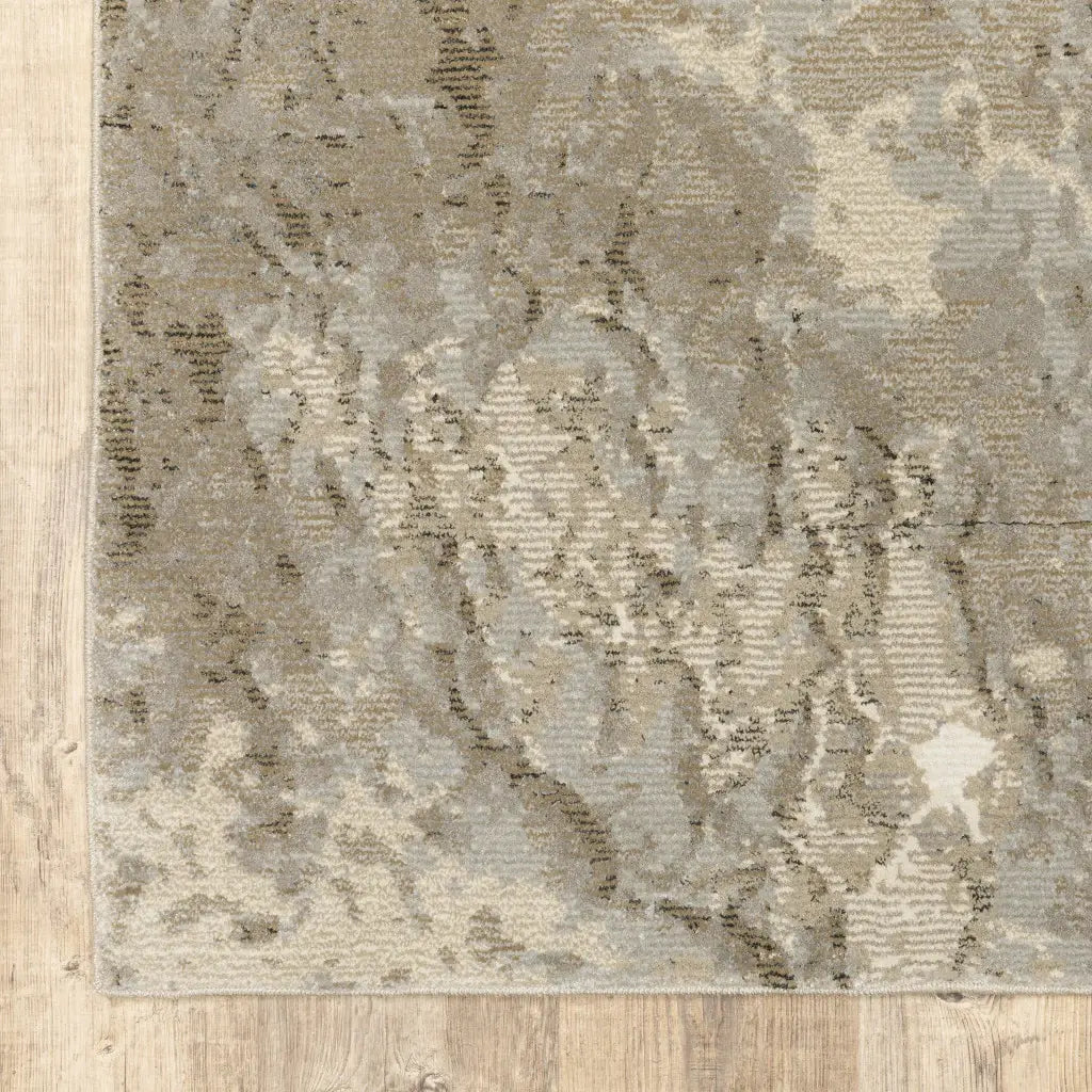 7' X 10' Gray and Ivory Abstract Power Loom Area Rug - Homeroots - Flyclothing LLC