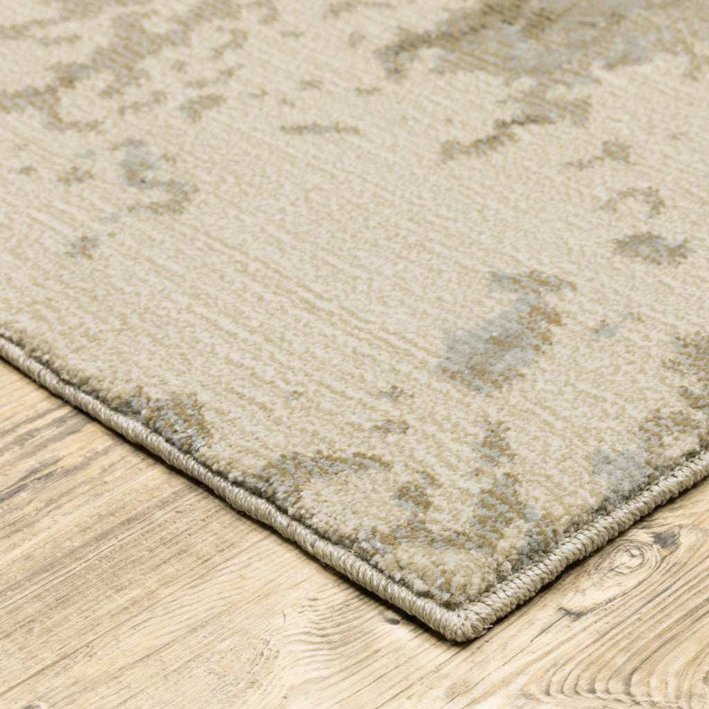 8' X 11' Gray and Ivory Abstract Power Loom Area Rug - Homeroots - Flyclothing LLC