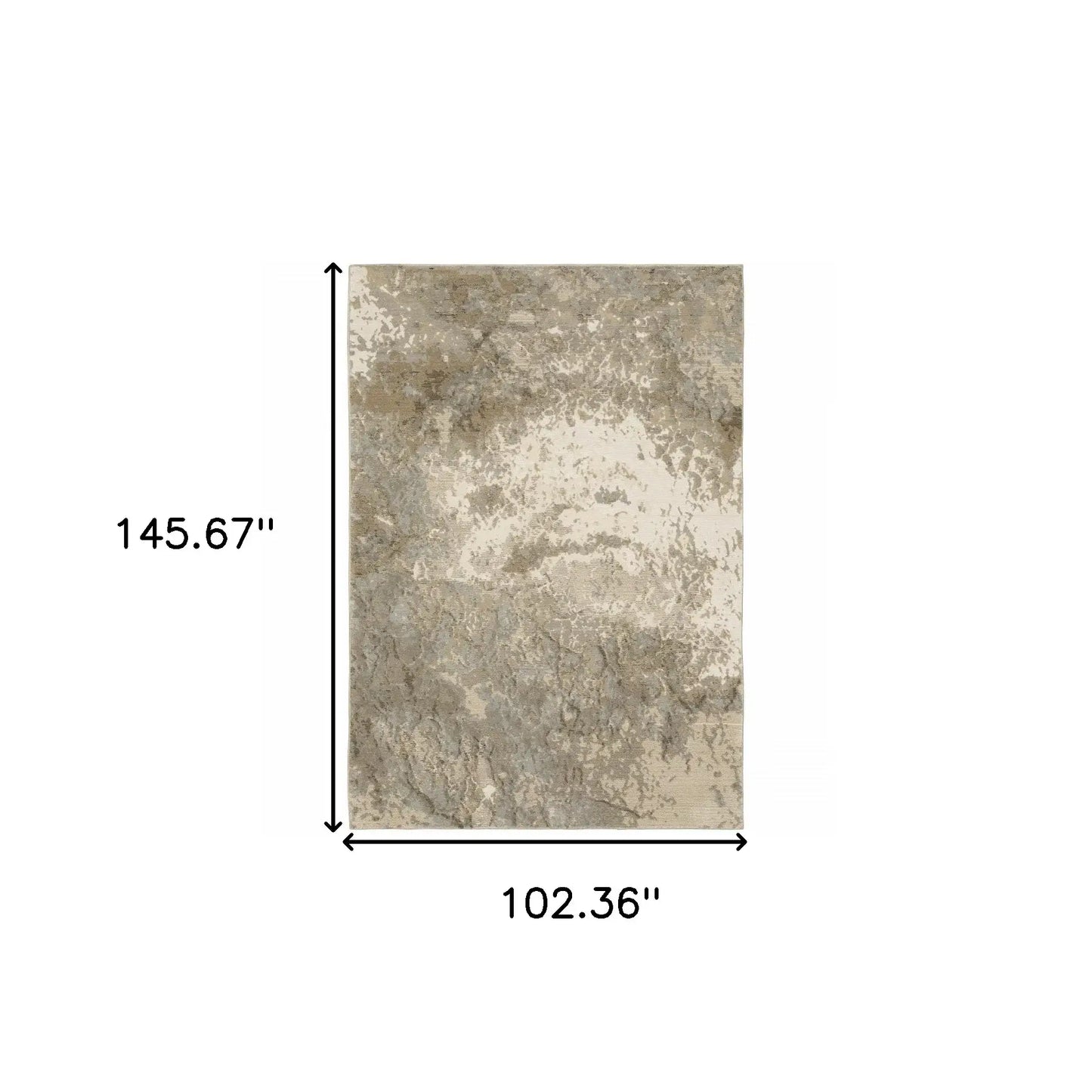 9' X 12' Gray and Ivory Abstract Power Loom Area Rug - Homeroots - Flyclothing LLC