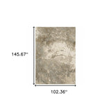9' X 12' Gray and Ivory Abstract Power Loom Area Rug - Homeroots - Flyclothing LLC